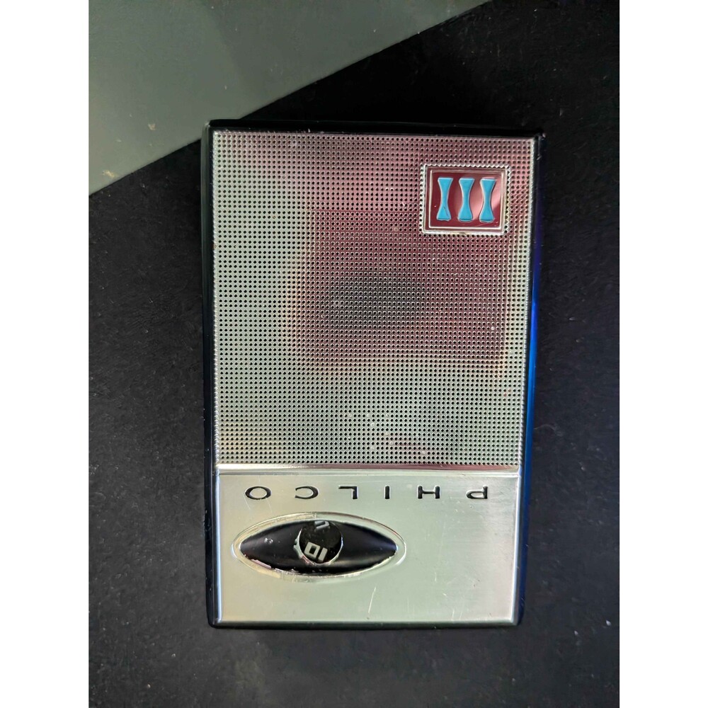 Vintage Philco NT-100-WAD AM 6 Transistor Portable Radio Box Case Earphone